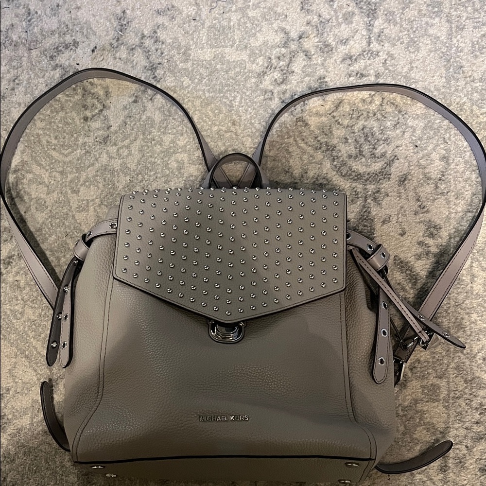 Michael Kors Gray Studded Backpack